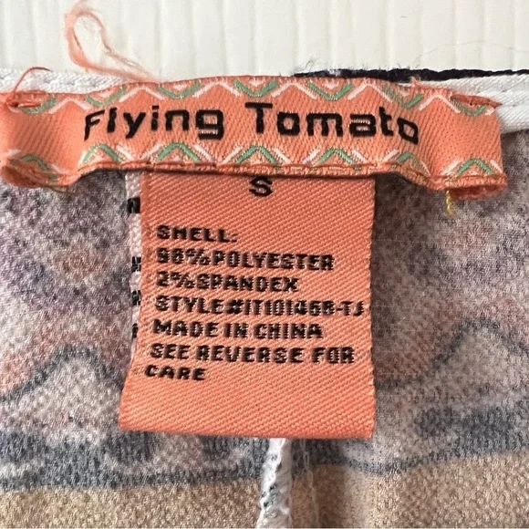 Flying Tomato Yellow Floral V-Neck Boho Crop Top Size Small - Picture 5 of 5